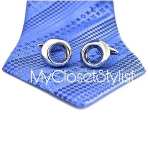 Men's MOD GQ Silver Chrome Cufflinks NEW Modern